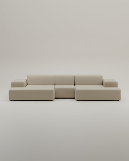 Modular sofa Nina U-Form / Living area with sleeping function