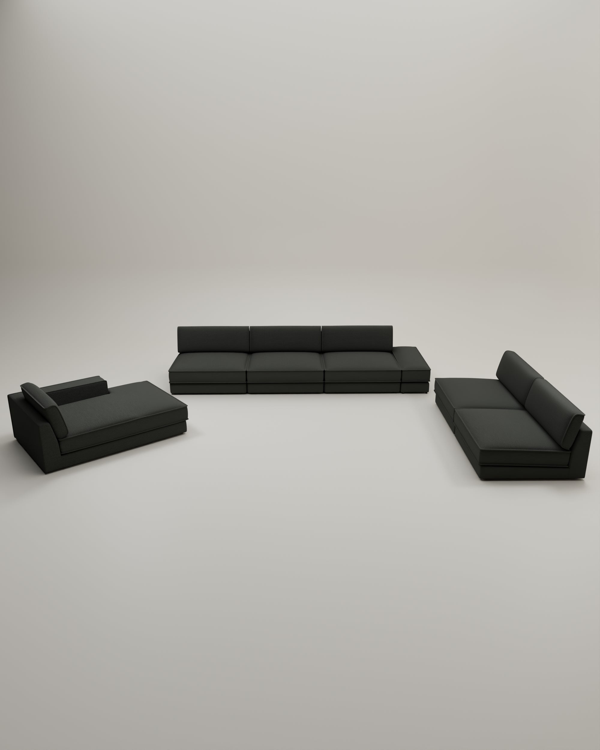 Modular sofa Terra U-Form / Living area with sleeping function