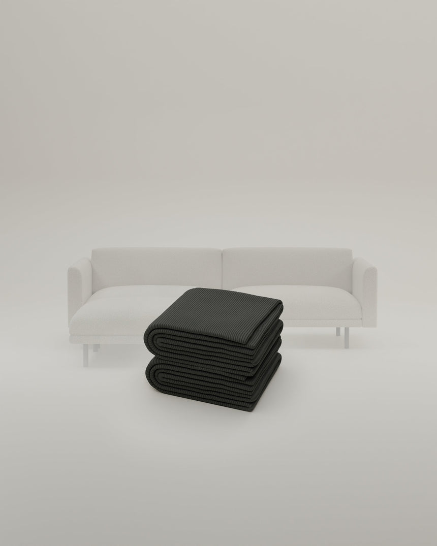 Stoffbezug - Modulares Sofa Aera 2.5-Sitzer mit Hocker und mit Schlaffunktion
