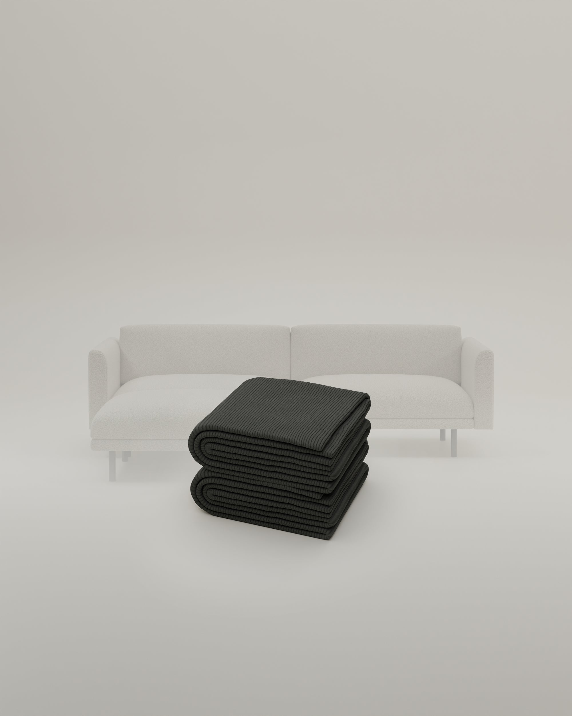 Stoffbezug - Modulares Sofa Aera 2.5-Sitzer mit Hocker und mit Schlaffunktion
