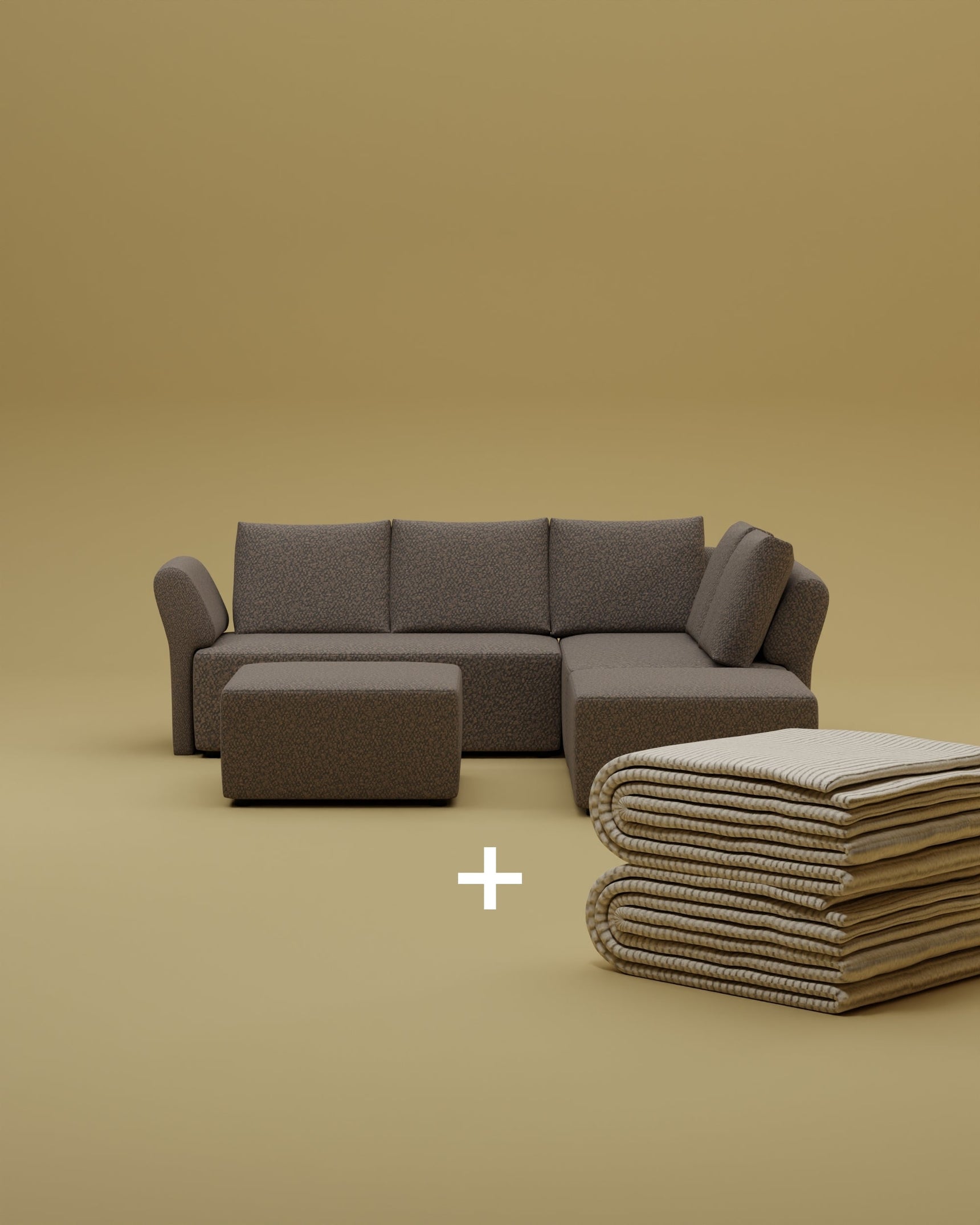 Modulares Ecksofa Amy mit Schlaffunktion 2 in 1 Set