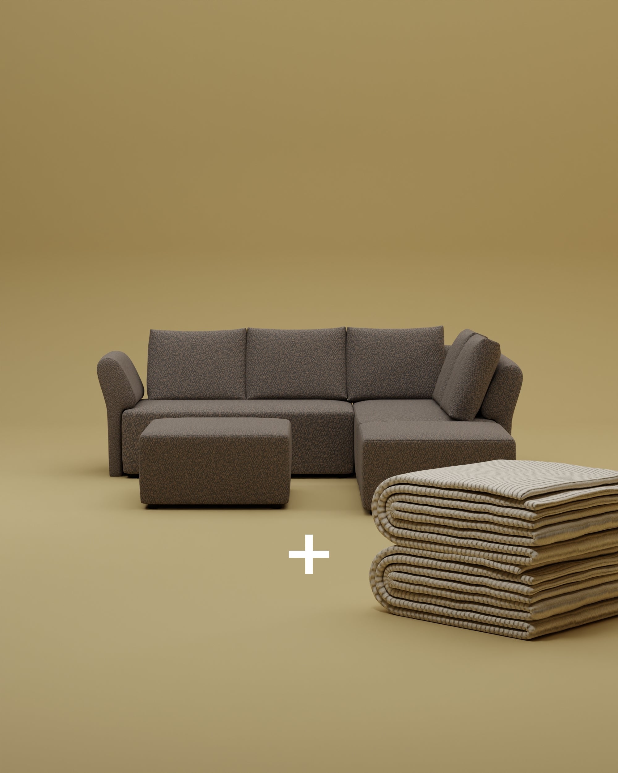 Modulares Ecksofa Amy mit Schlaffunktion 2 in 1 Set