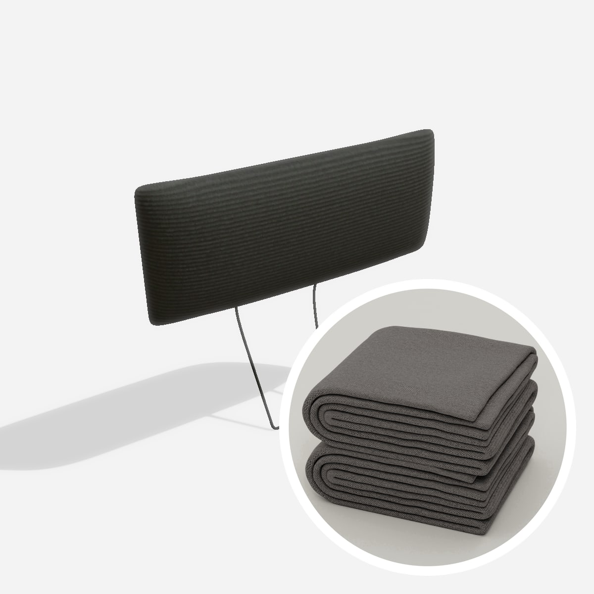 Stoffbezug - Kopfstütze ohne Naht (Configurator) – Cord / Anthrazit