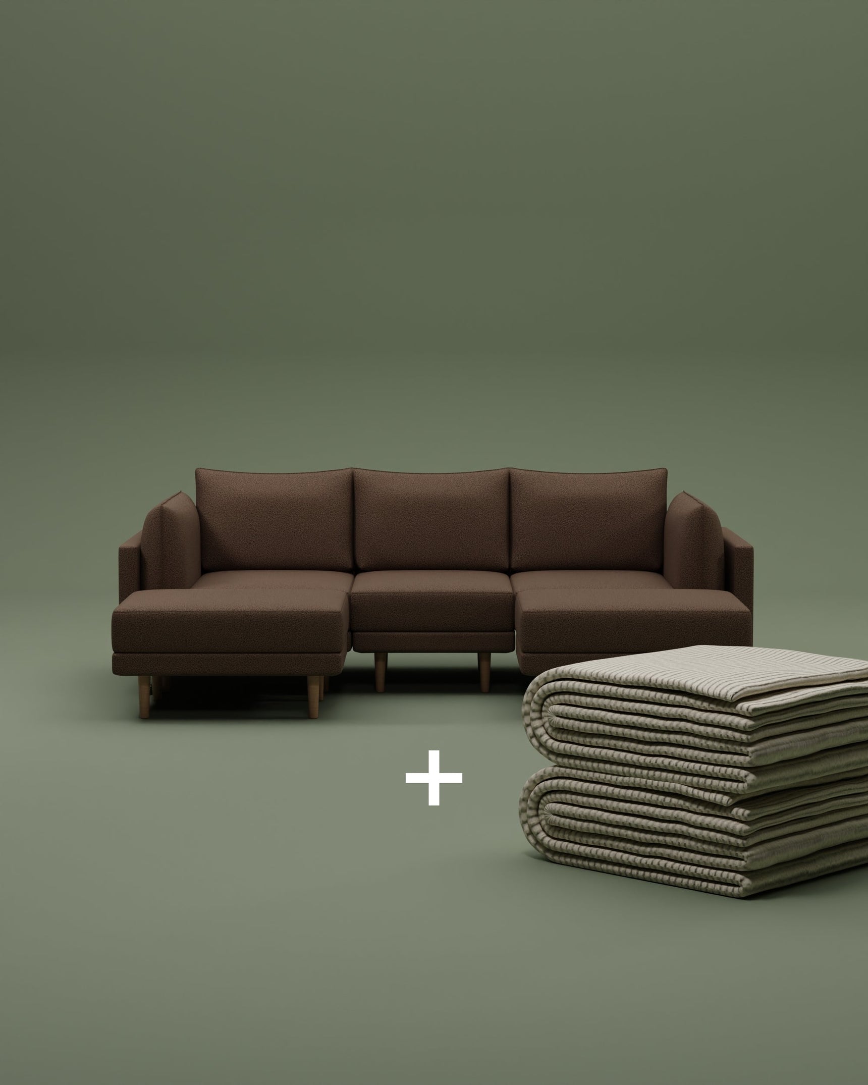 Modulares Sofa Donna U-Form mit Schlaffunktion 2 in 1 Set