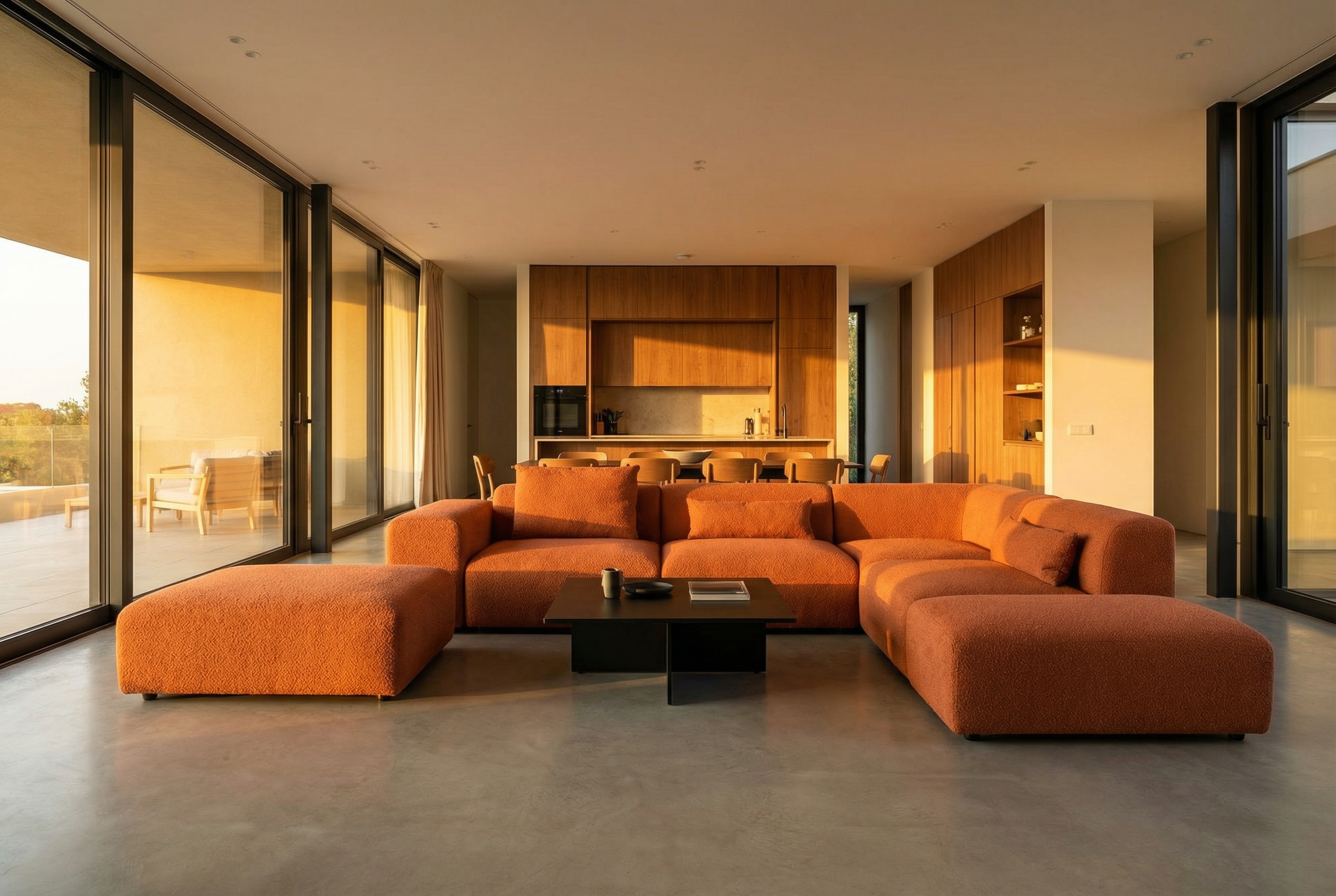 Canapé modulable Nina U-Form / Coin séjour avec fonction couchage