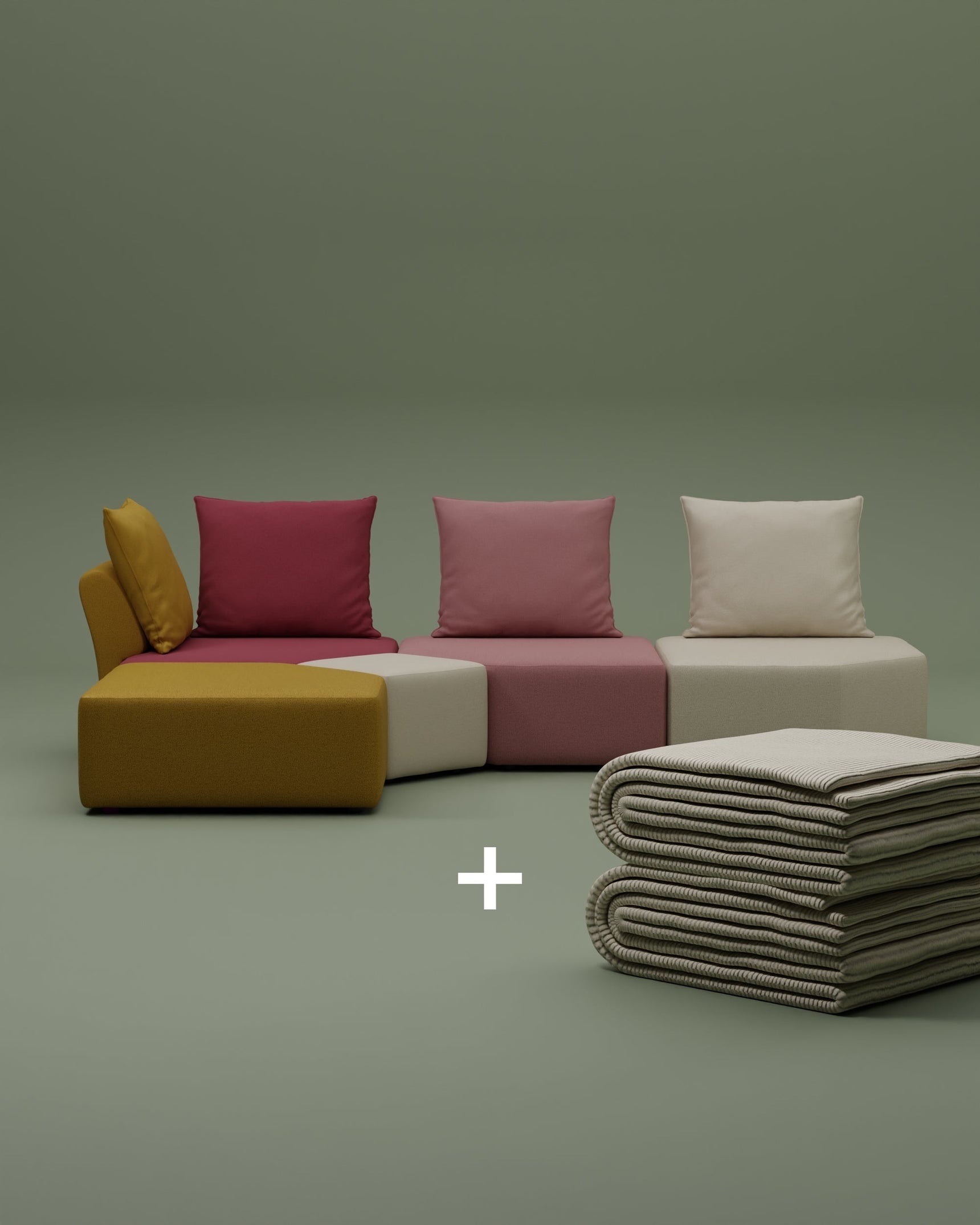 Special Edition Berry - Modulares Sofa Katrina 2 in 1 Set