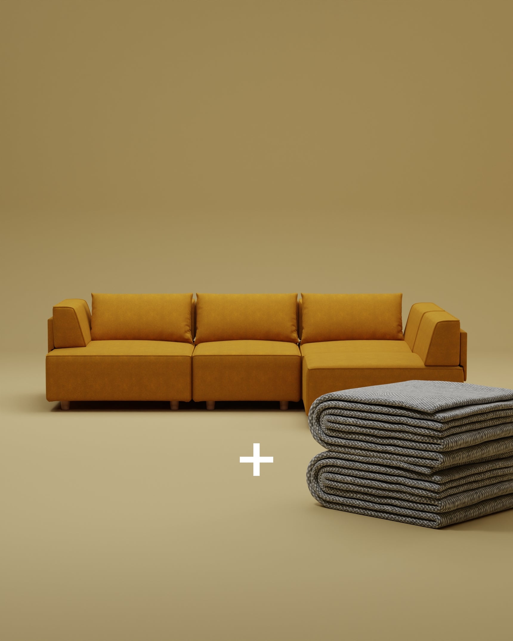 Modulares Sofa Louis 4-Sitzer mit Schlaffunktion 2 in 1 Set