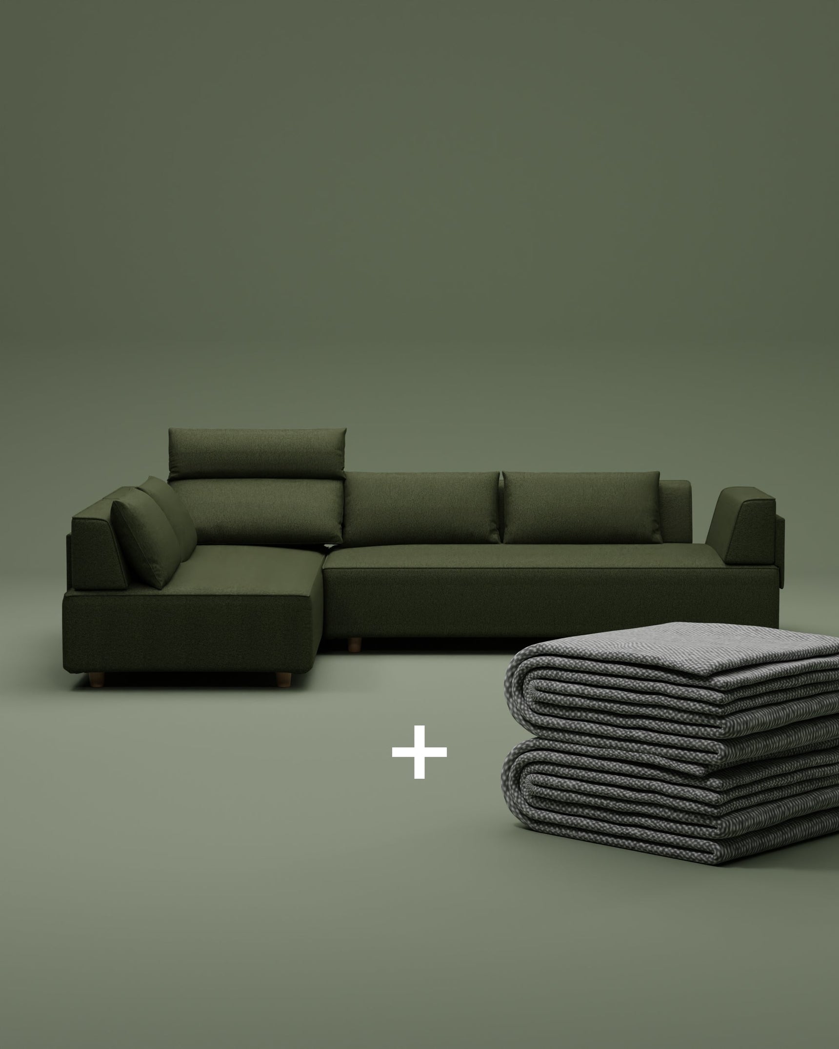 Modulares Sofa Louis 5-Sitzer mit Schlaffunktion 2 in 1 Set