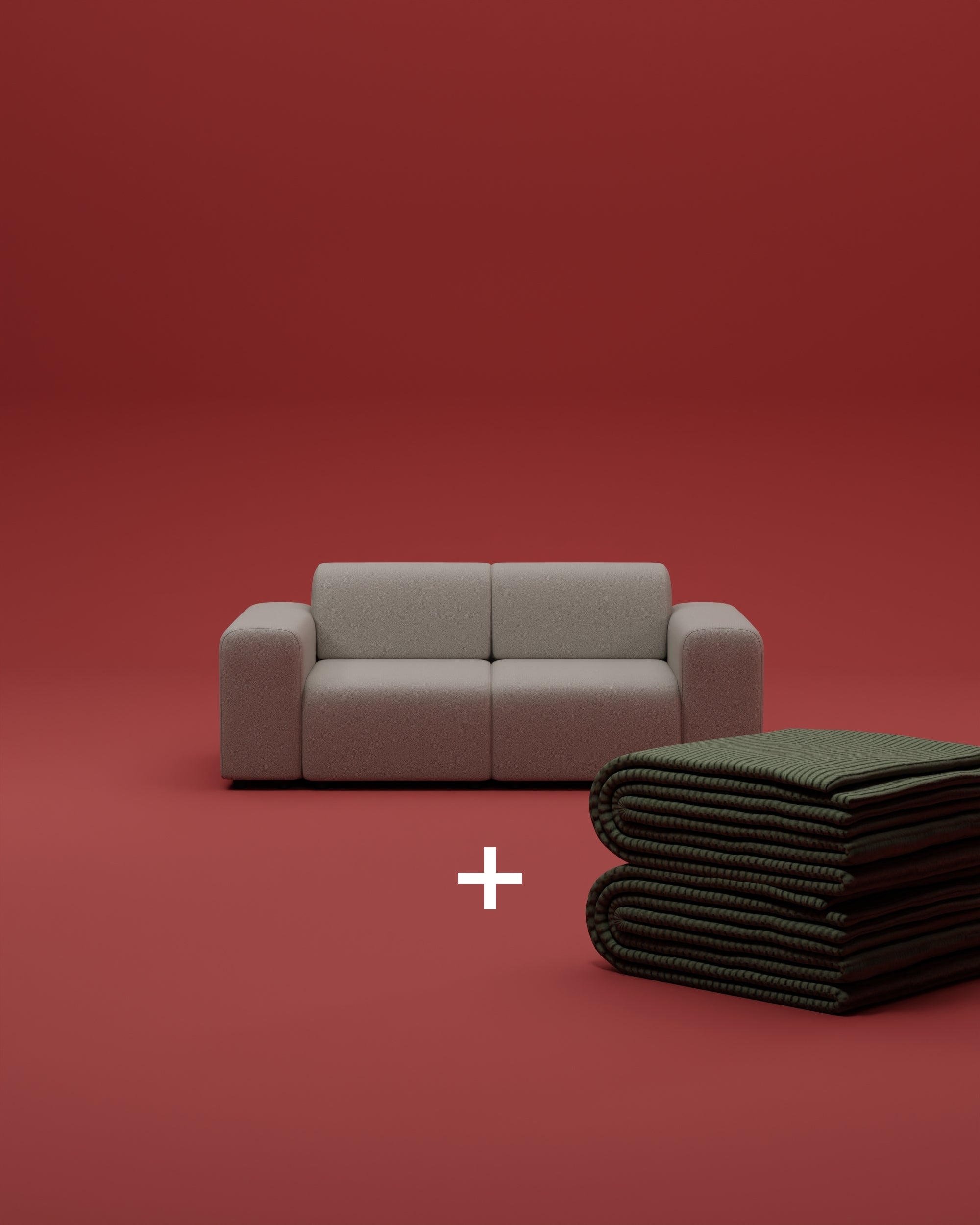 Modulares Sofa Nina 2-Sitzer mit Schlaffunktion 2 in 1 Set