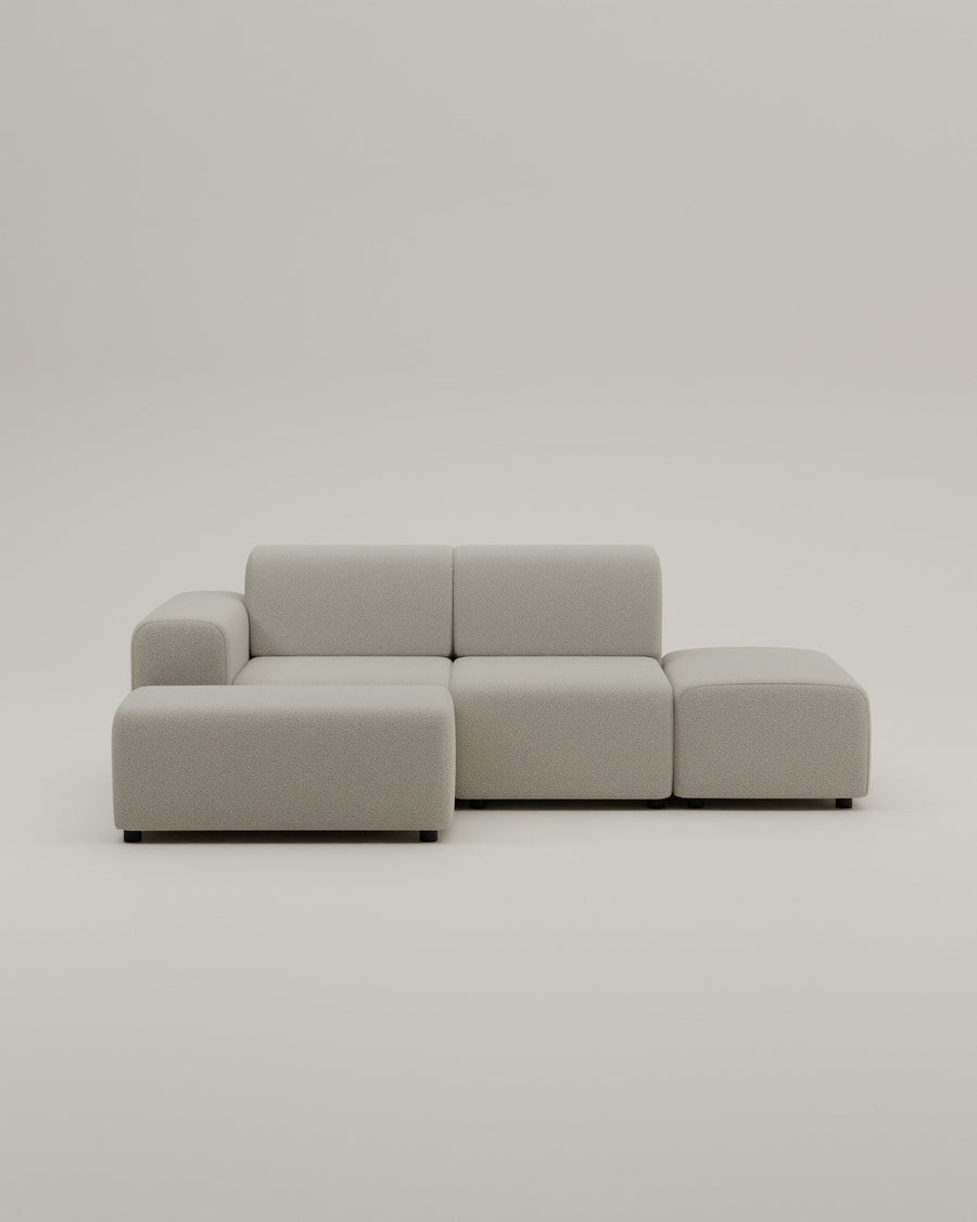 Canapé d'angle modulaire Nina 4 places mini avec fonction sommeil