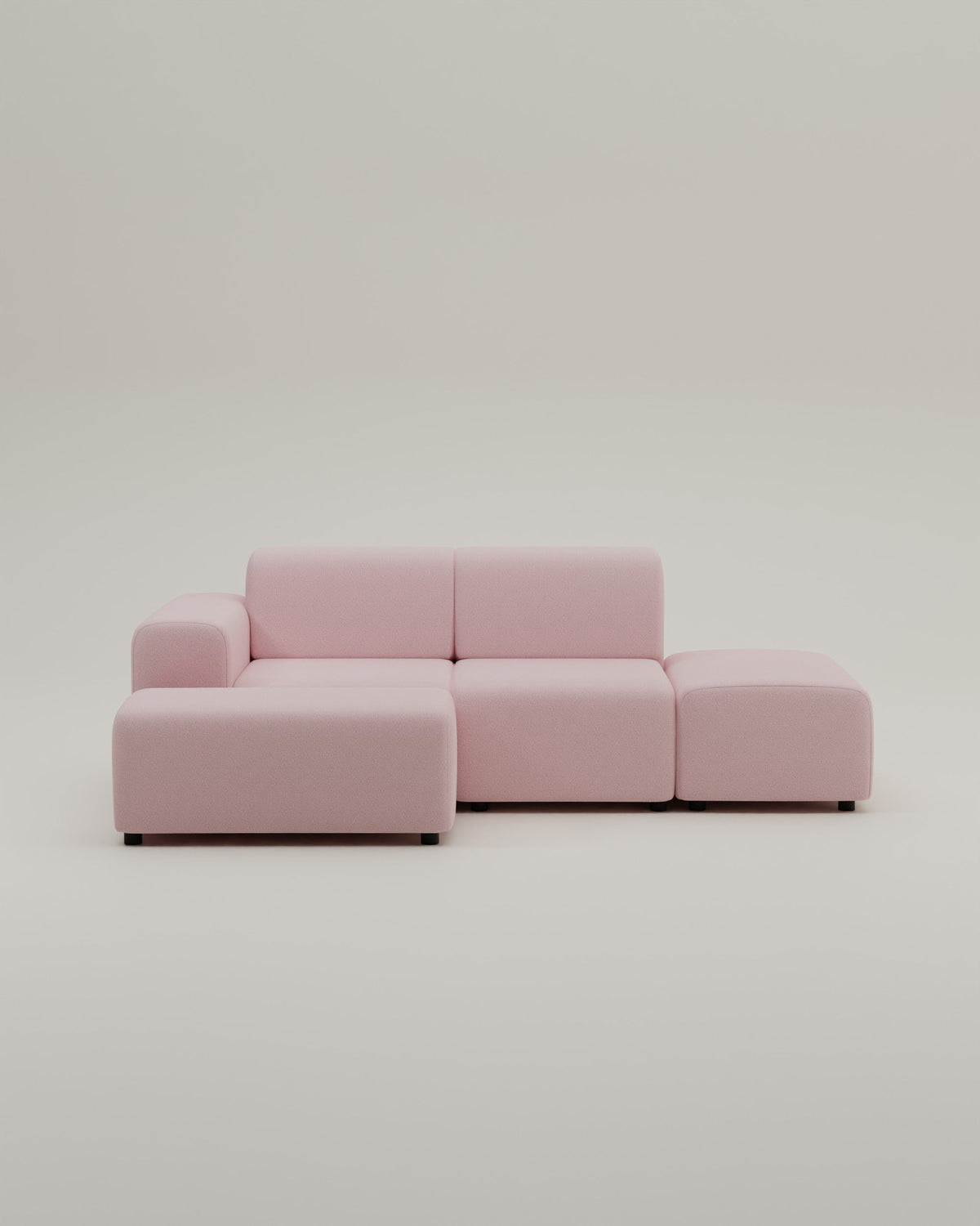 Canapé d'angle modulaire Nina 4 places mini avec fonction sommeil