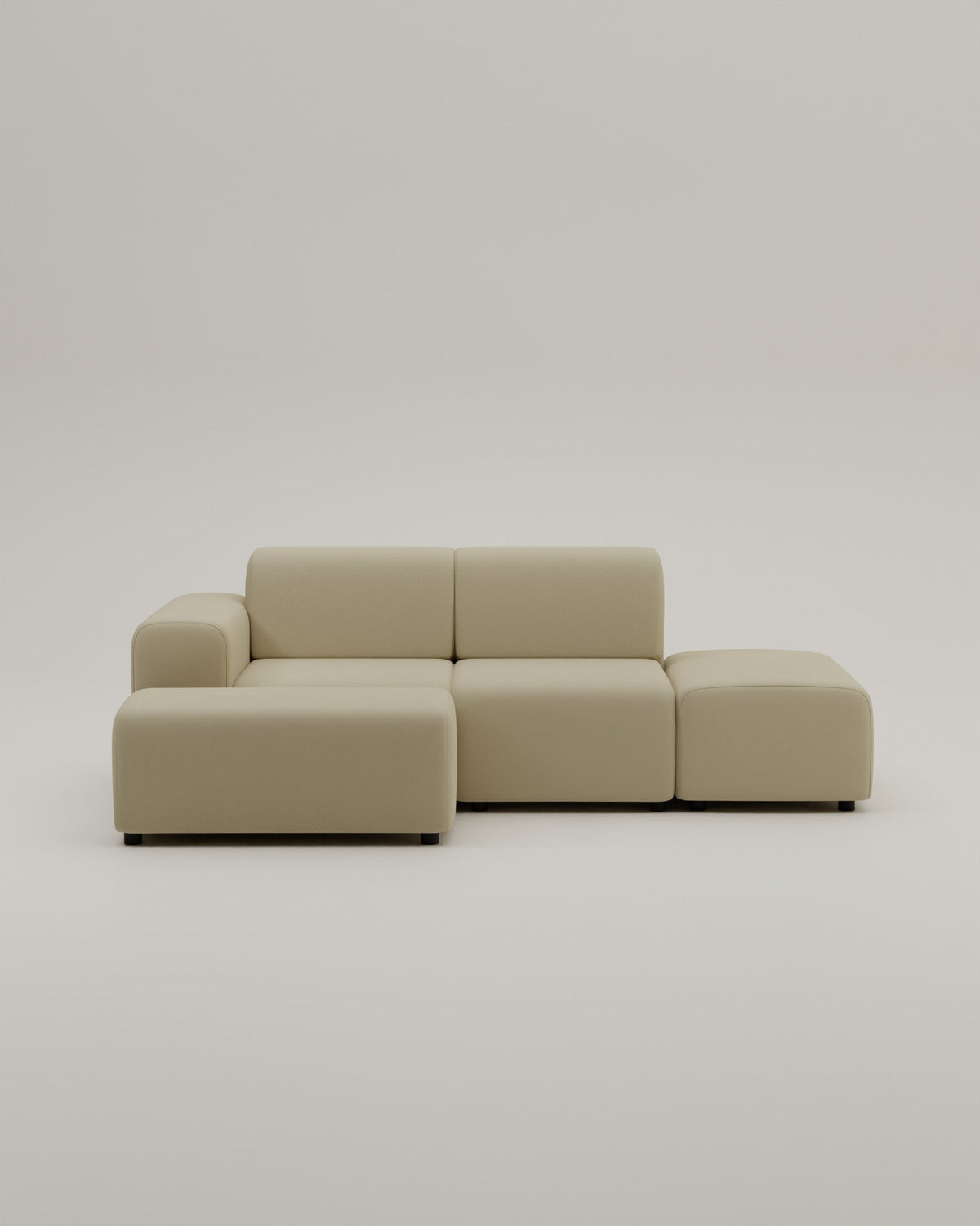 Canapé d'angle modulaire Nina 4 places mini avec fonction sommeil