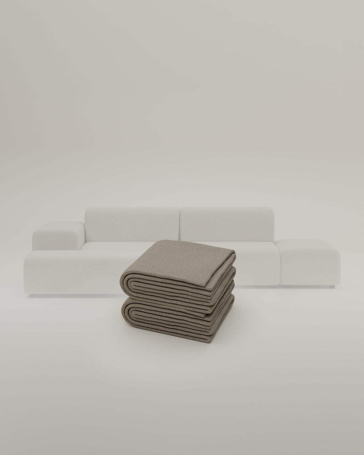 Rivestimento in tessuto - Divano componibile Nina U-Form / Zona giorno con funzione letto
