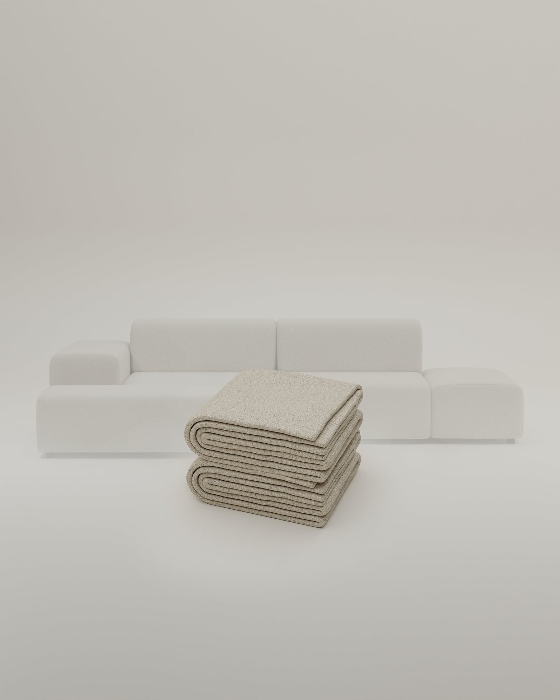 Rivestimento in tessuto gratuito - Divano componibile Nina U-Form / Zona giorno con funzione notte