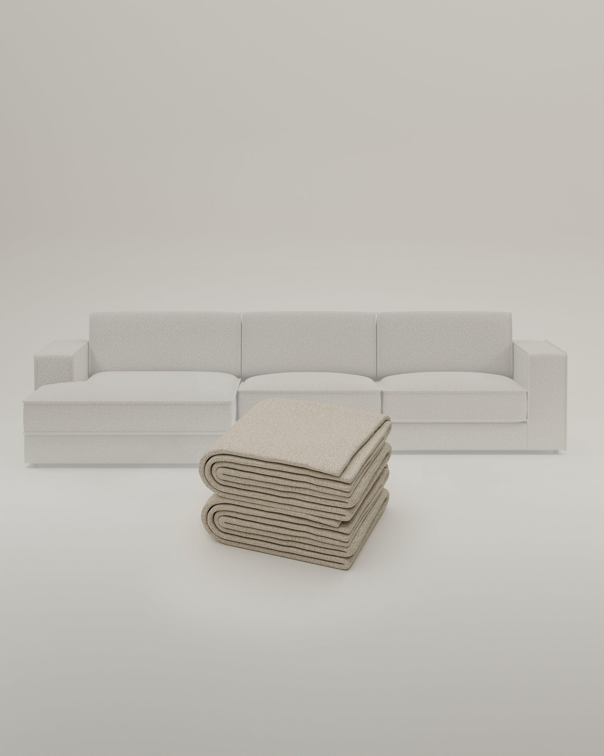 Rivestimento in tessuto - Divano modulare Terra L a 4 posti con funzione letto