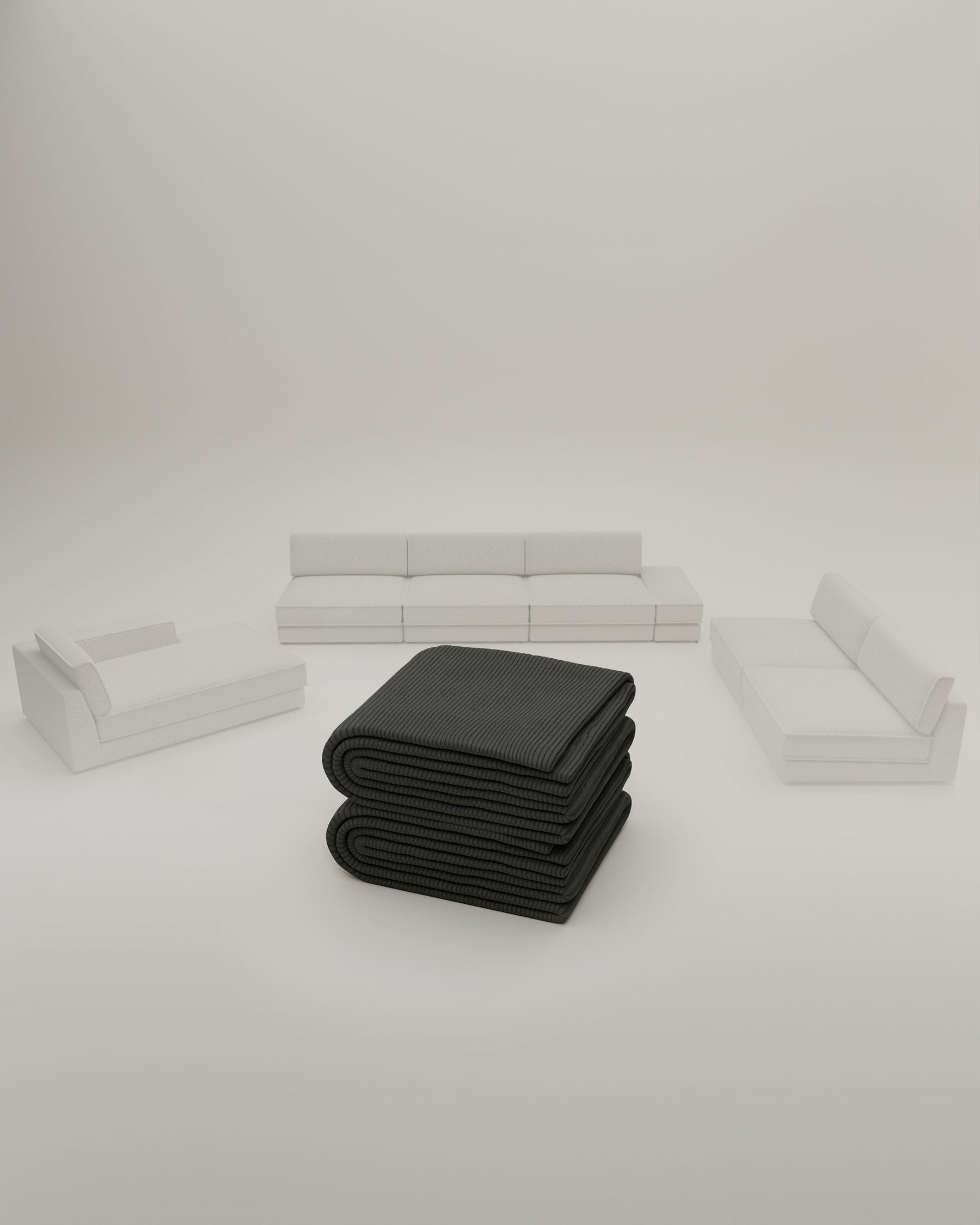 Revêtement tissu - Canapé modulable Terra U-Form / Canapé-salon avec fonction sommeil