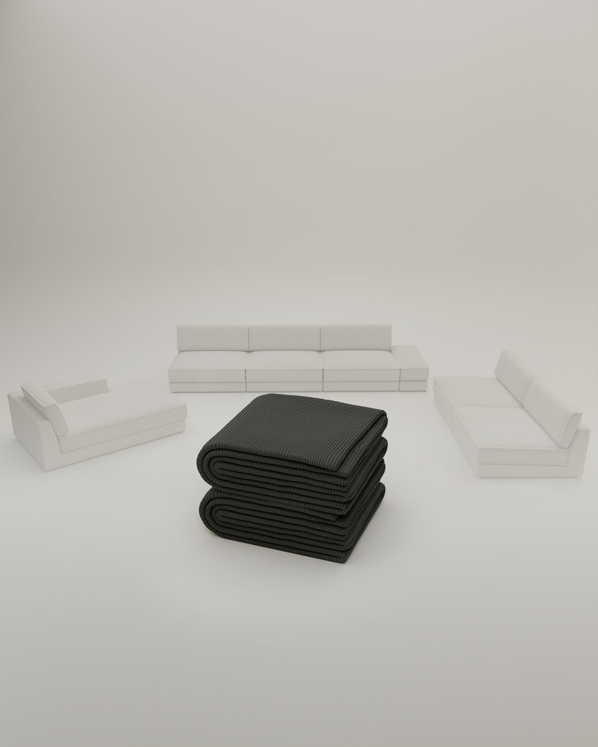 Fabric cover - Terra modular sofa U-Form / Living area with sleeping function