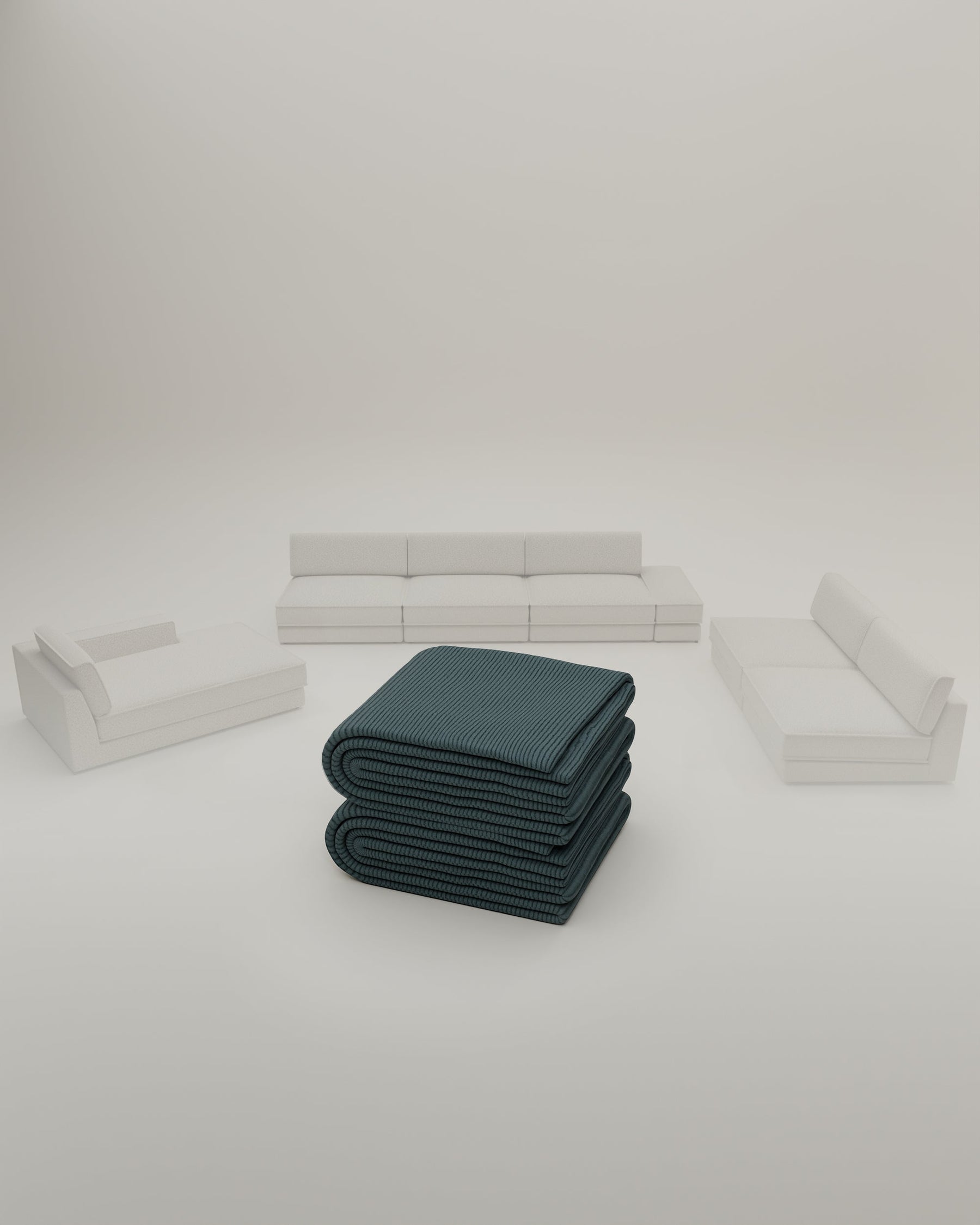 Fabric cover - Terra modular sofa U-Form / Living area with sleeping function