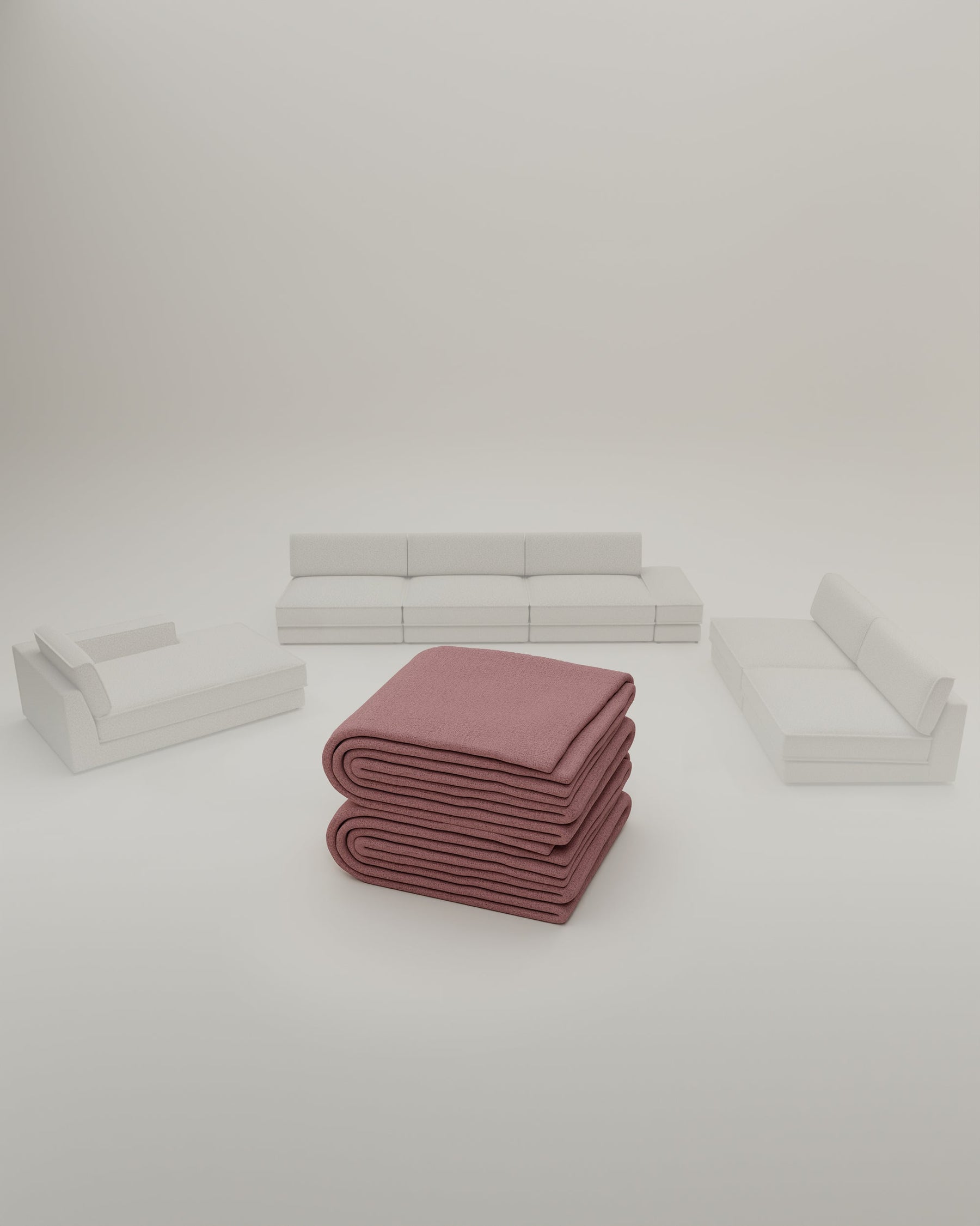 Rivestimento in tessuto - Divano modulare Terra U-Form / Zona giorno con funzione letto