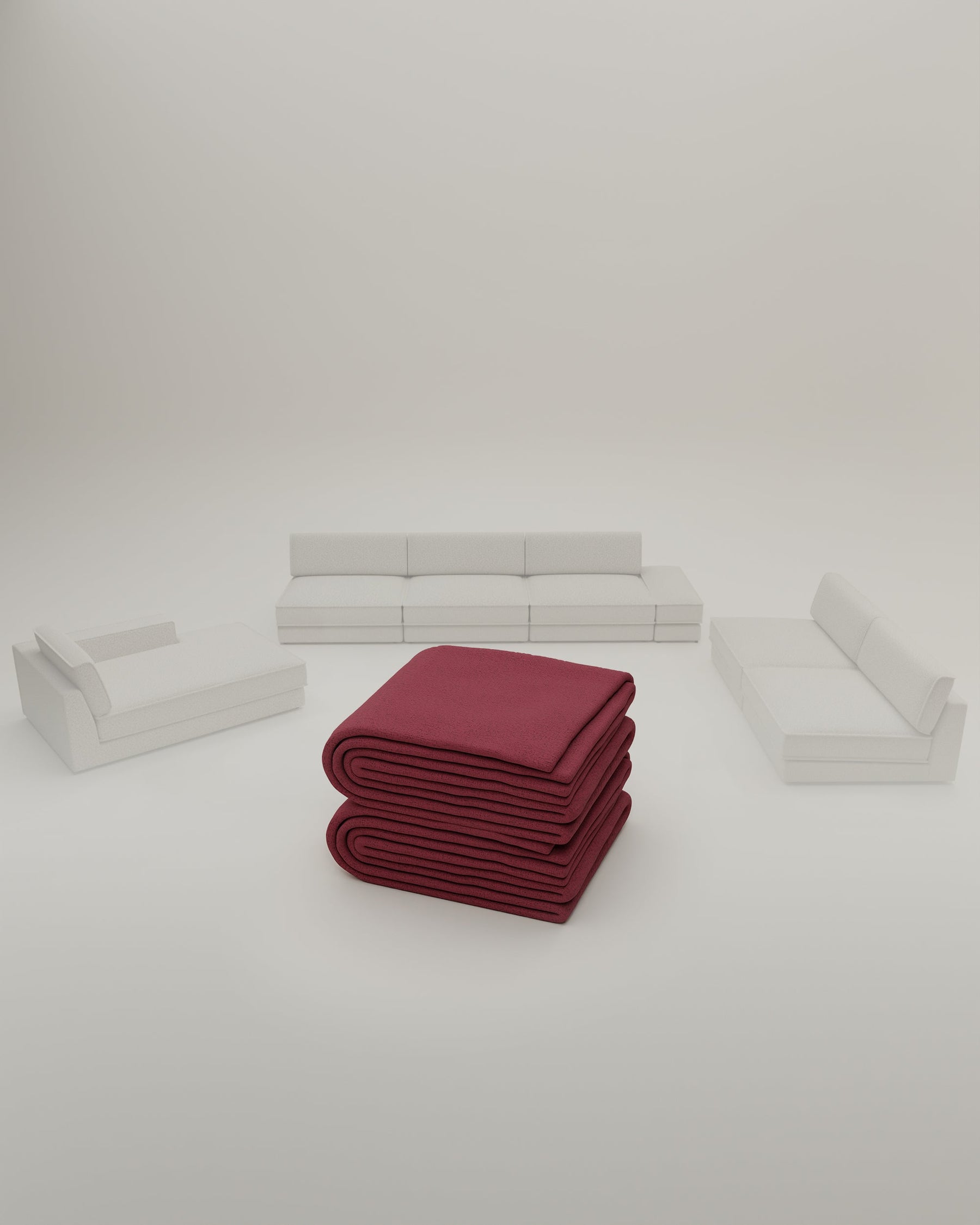 Rivestimento in tessuto - Divano modulare Terra U-Form / Zona giorno con funzione letto